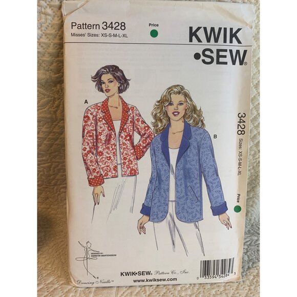 Kwik Sew Misses Jacket Sewing Pattern sz Xs S M L XL 3428 - uncut - Picture 5 of 7